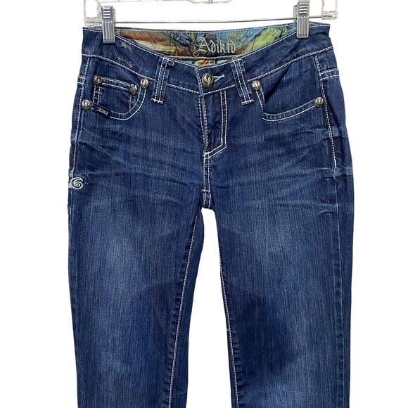 Adiktd y2k Embroidered Embellished Grunge Low-Rise Skinny Jeans - Picture 4 of 15